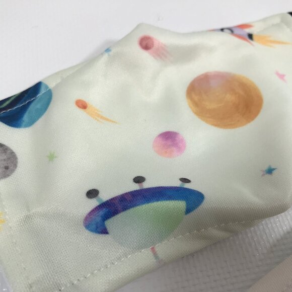 Kids Cotton Face Mask Outer Space Rocketship Spaceship Planets - Picture 4 of 7